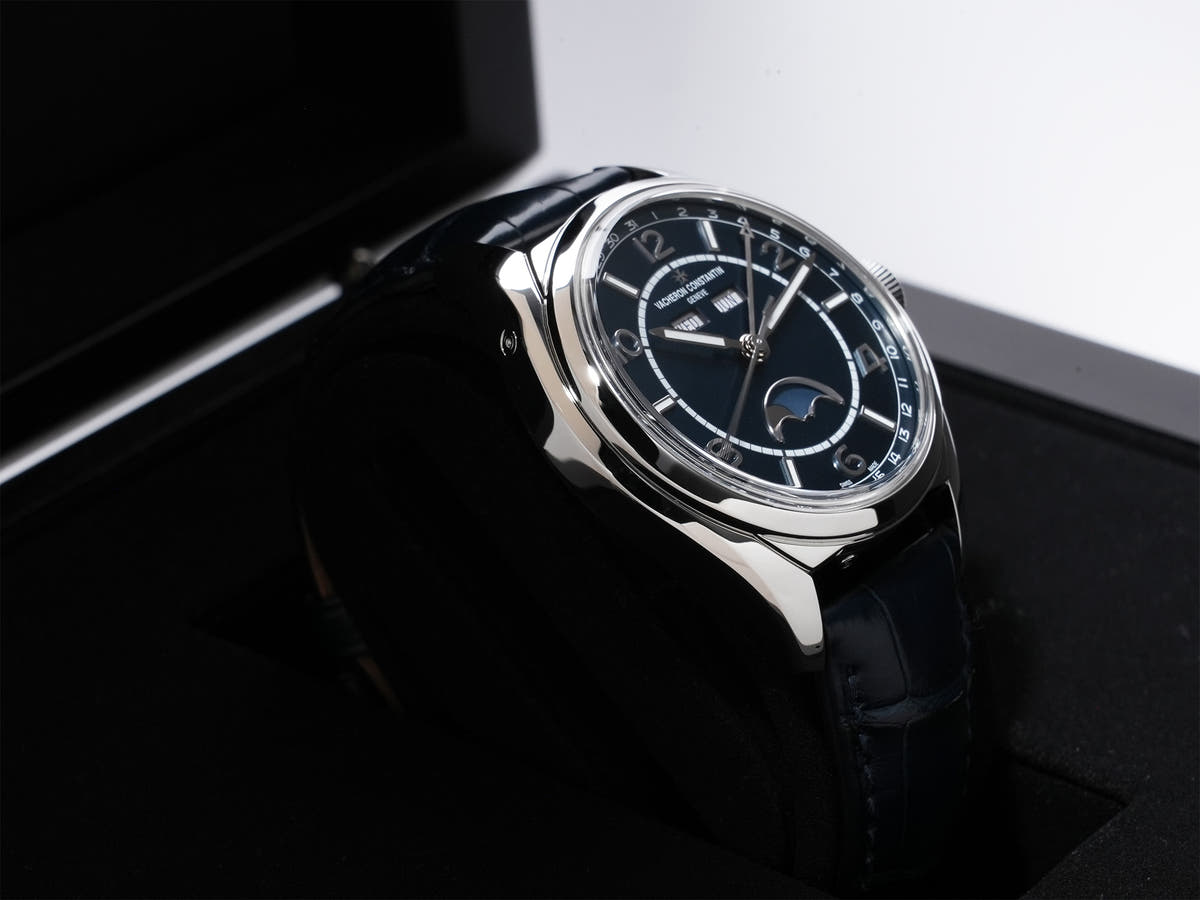 ヴァシュロンコンスタンタン フィフティーシックス コンプリートカレンダー Ref.4000E/000A-B548 SS ブルー文字盤 美品 4g9xkibp