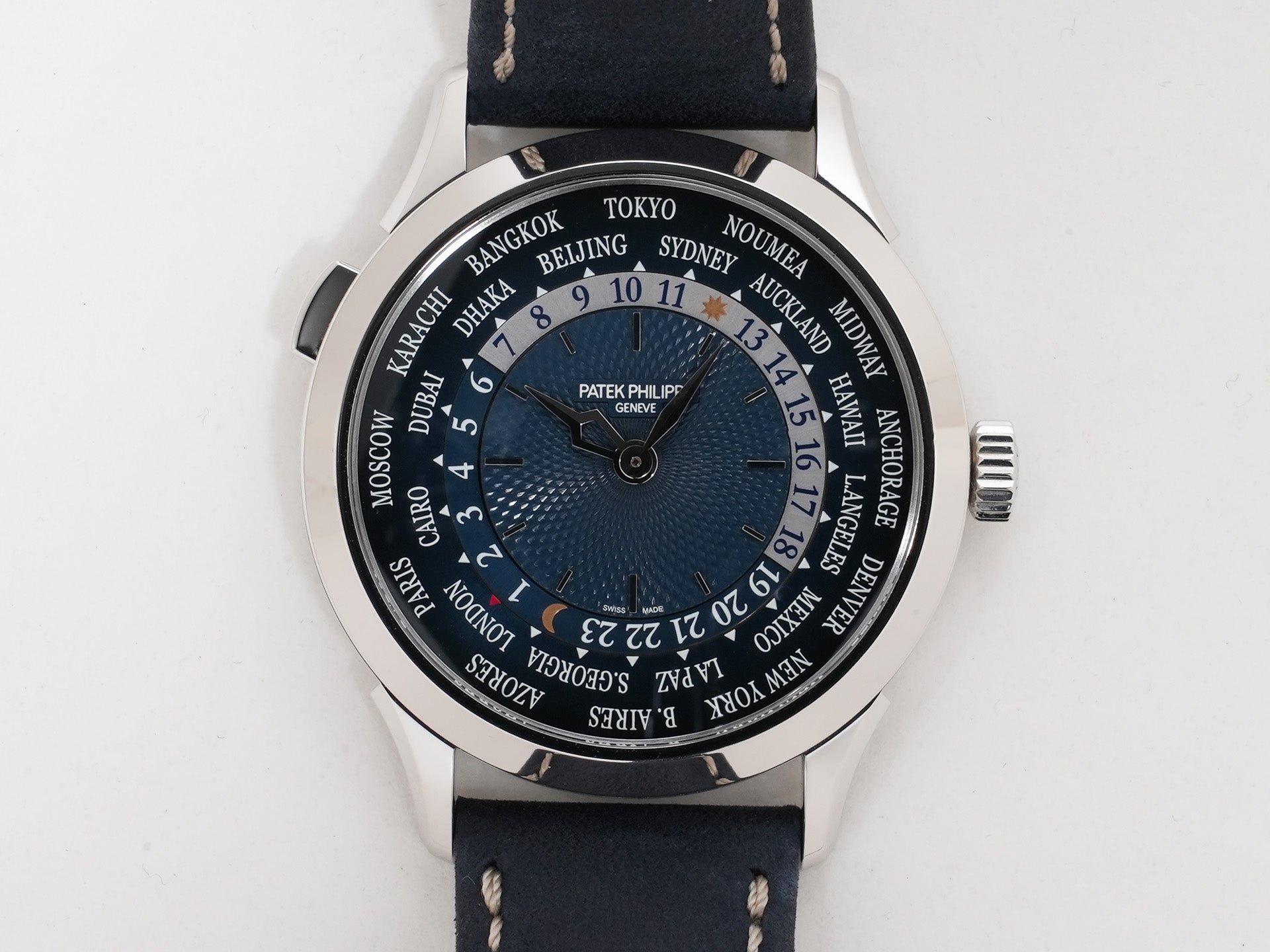 パテックフィリップ コンプリケーション ワールドタイム Ref.5230P-001 PT ブルー文字盤 美中古 unngb3gu