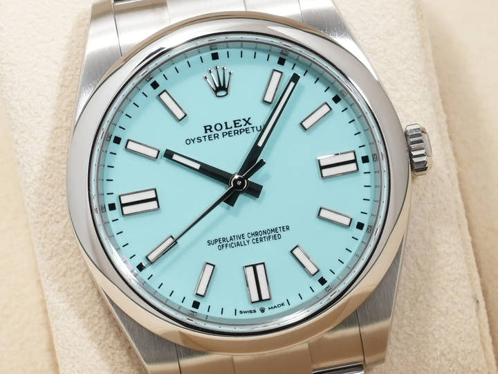 ロレックス オイスターパーペチュアル41 Ref.124300 ステンレススチール ターコイズ文字盤