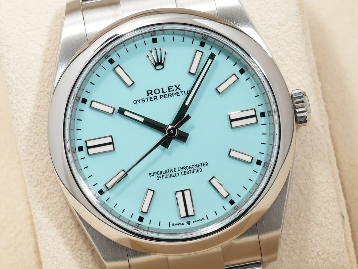 Rolex Oyster Perpetual 41 Ref.124300 SS Turquoise Dial Used n6ihq6rm
