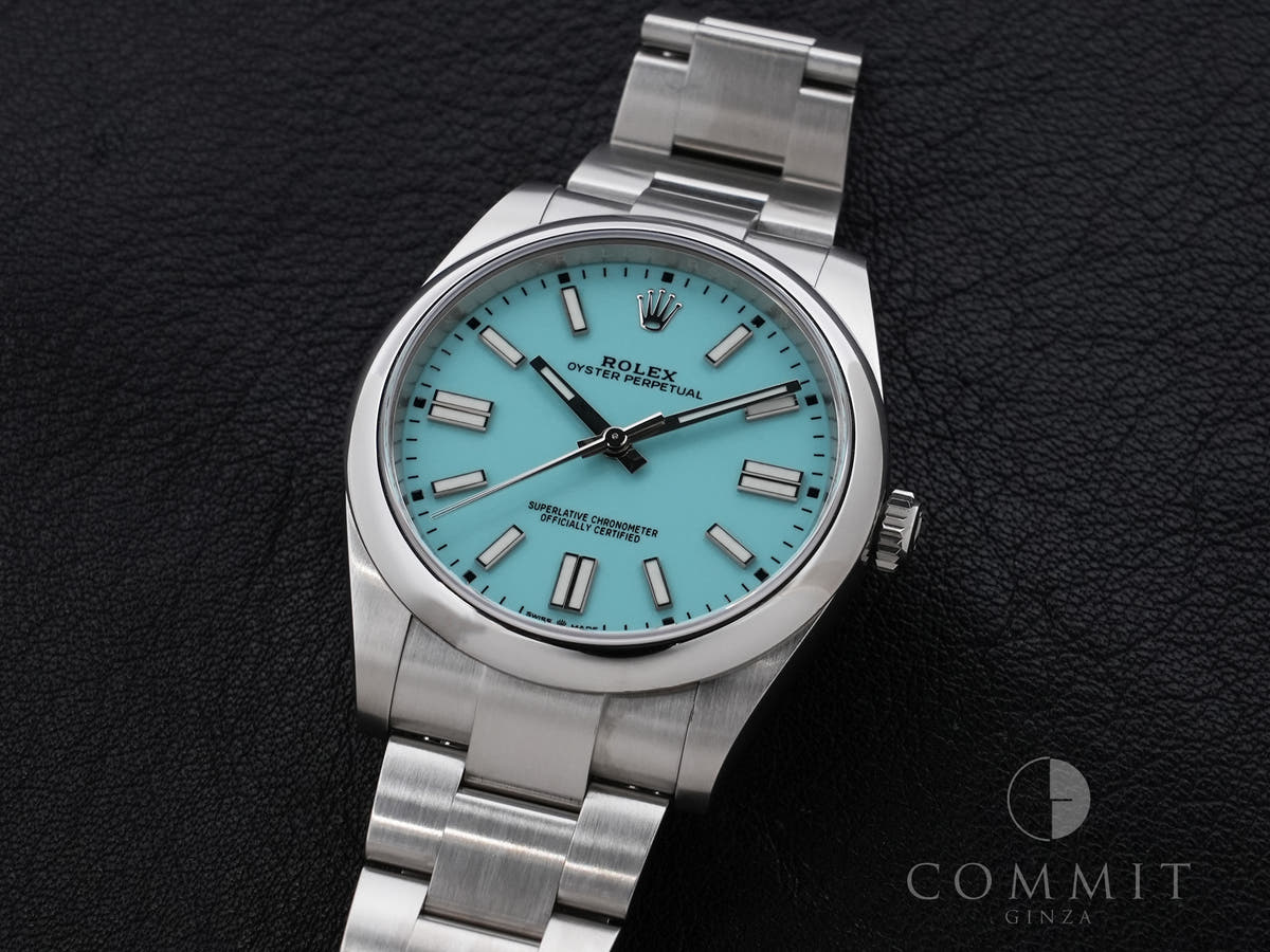 Rolex Oyster Perpetual 41 Ref.124300 SS Turquoise Dial Used n6ihq6rm