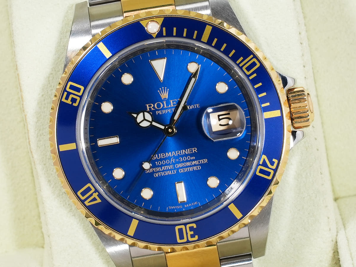 ロレックス サブマリーナー デイト Ref.16613 SS/YG ブルー文字盤 中古 hycgo43b