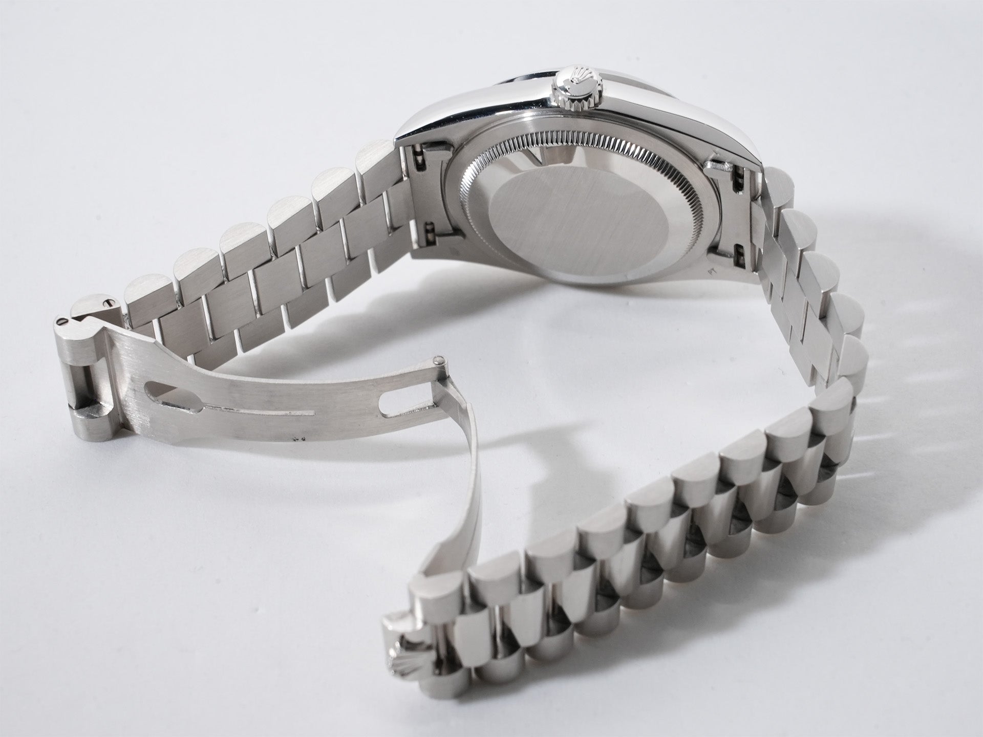 ロレックス デイデイト Ref.18206B PT ブルーx10Pバゲットダイヤ文字盤 中古 f5sqdyi3