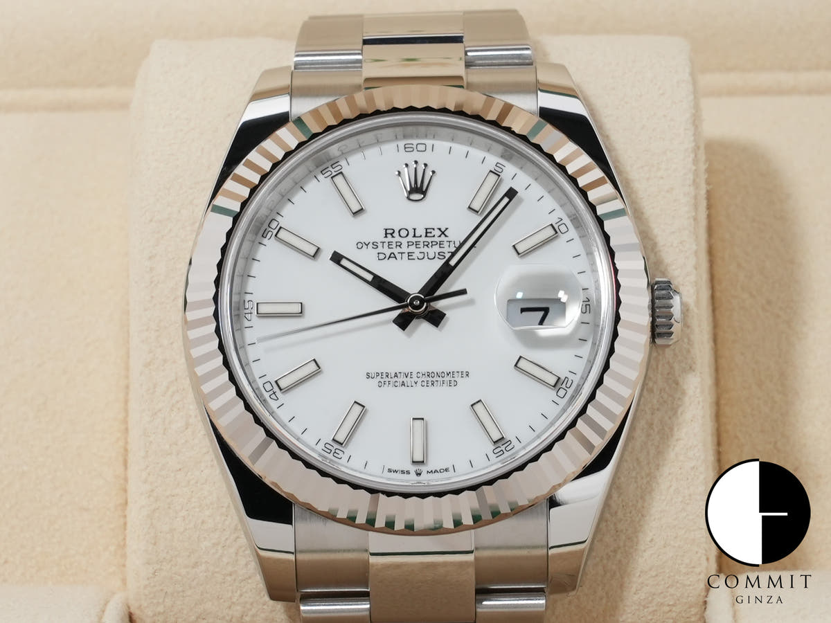 Rolex Datejust 41 Ref.126334 SS/WG White Dial Oyster Bracelet Unused km83cx9z