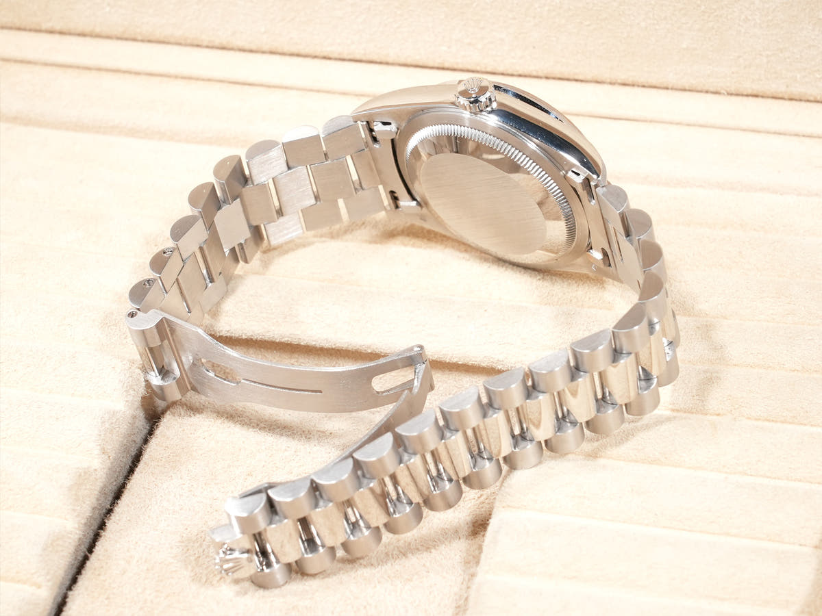 ロレックス デイデイト Ref.18206A PT アイスブルー10Pダイヤ文字盤 中古 s27zoqgd