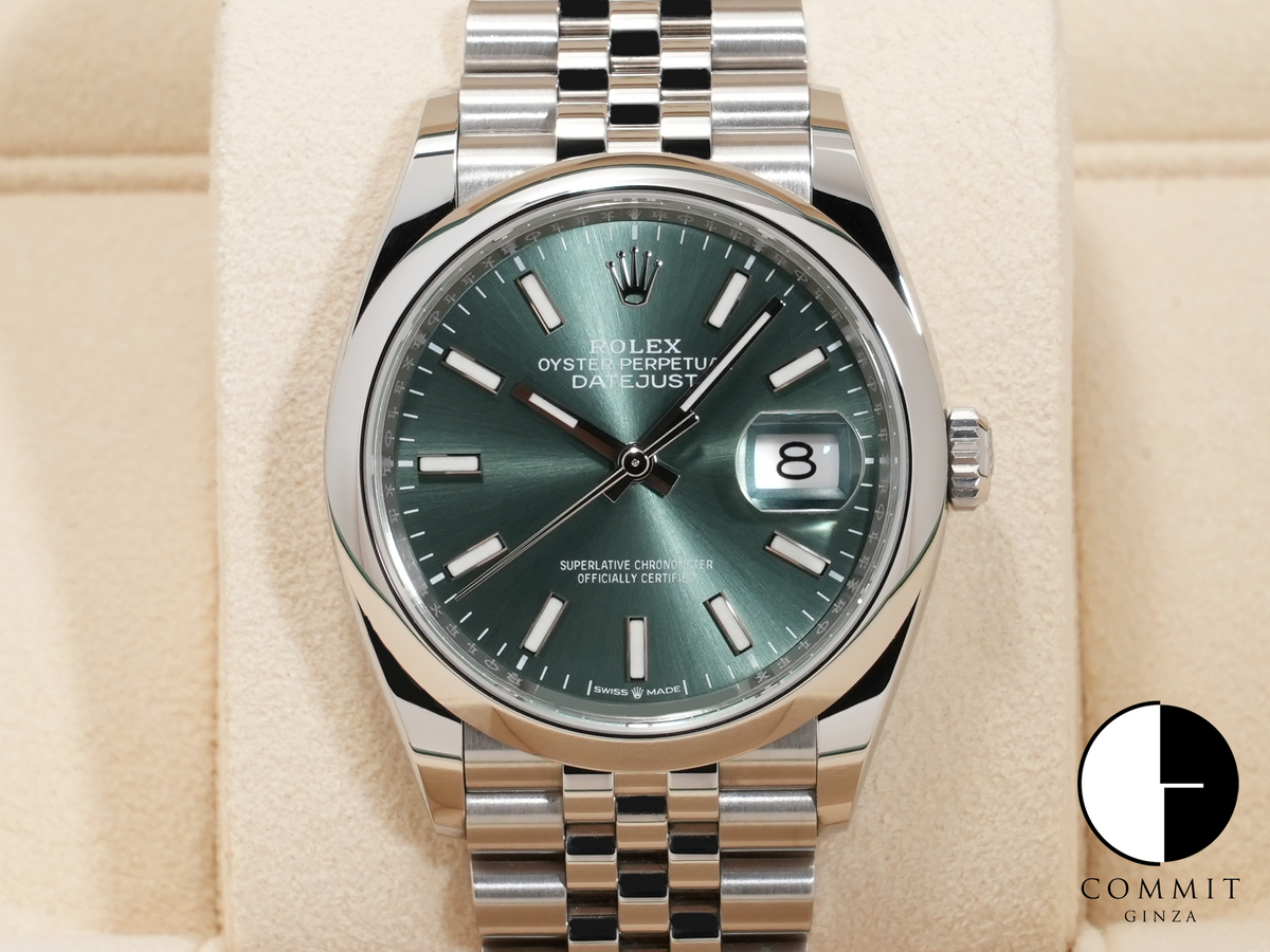Rolex Datejust 36 Ref. 126200 Stainless Steel Mint Green Dial Jubilee Bracelet