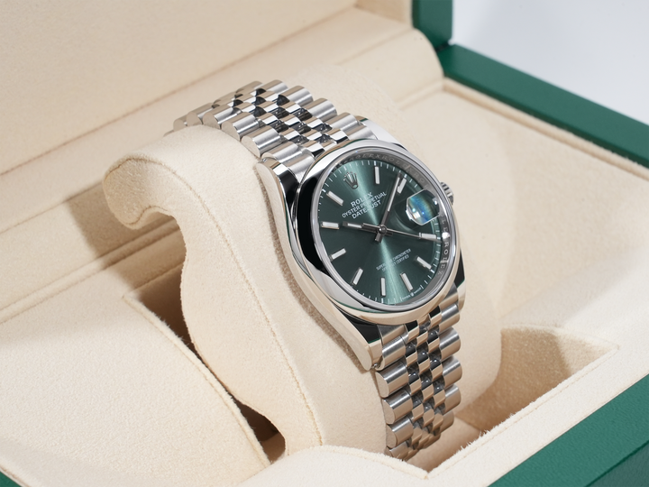 Rolex Datejust 36 Ref. 126200 Stainless Steel Mint Green Dial Jubilee Bracelet