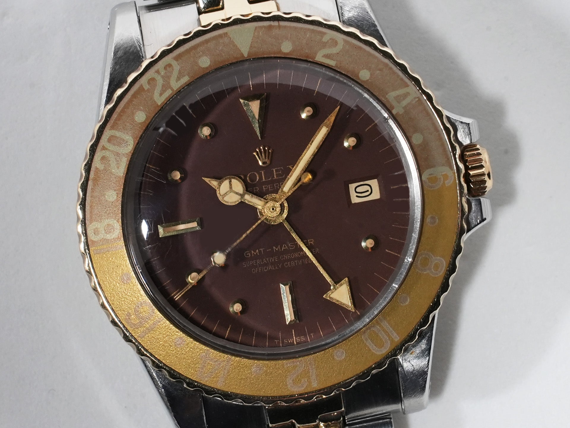 Rolex GMT Master Ref.1675/3 SS/YG Brown Dial Jubilee Bracelet Used 9prkj3mc