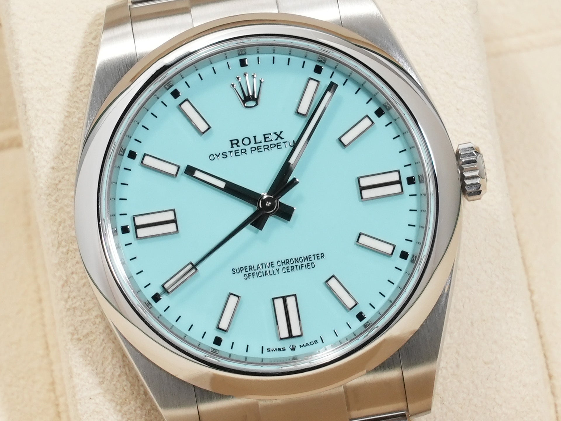 Rolex Oyster Perpetual 41 Ref.124300 SS Turquoise Dial Used tiiu3e9v