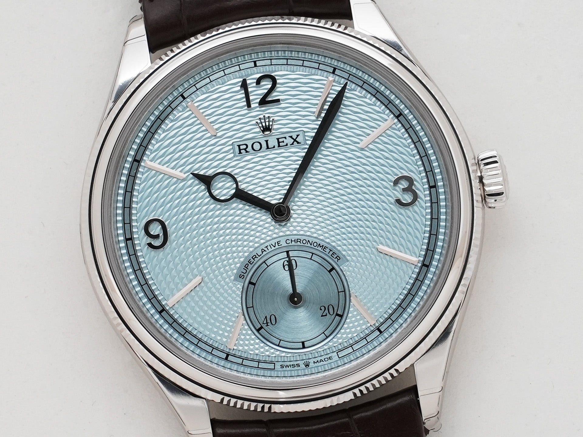 ロレックス 1908 Ref.52506 PT アイスブルー文字盤 未使用 tr6ezmrn