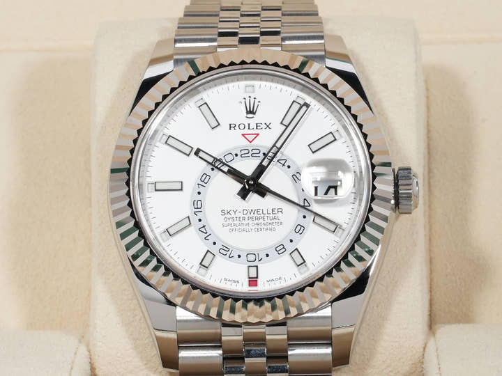 Rolex Sky-Dweller Ref. 326934 Stainless Steel/White Gold White Dial Jubilee Bracelet