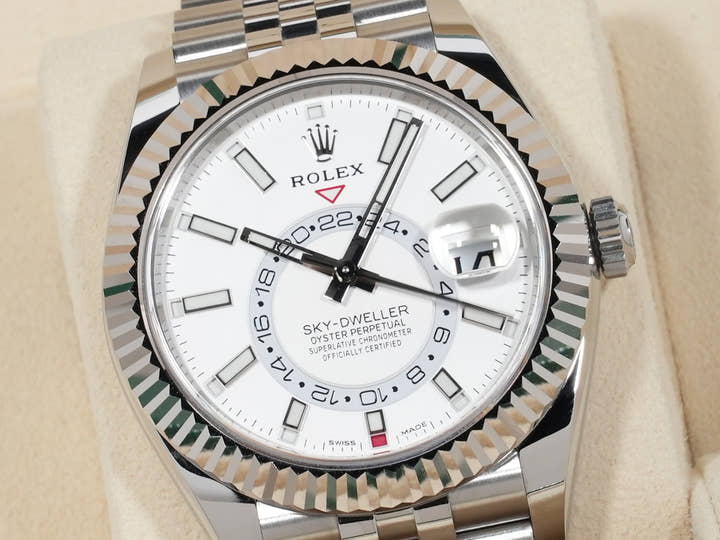 Rolex Sky-Dweller Ref. 326934 Stainless Steel/White Gold White Dial Jubilee Bracelet