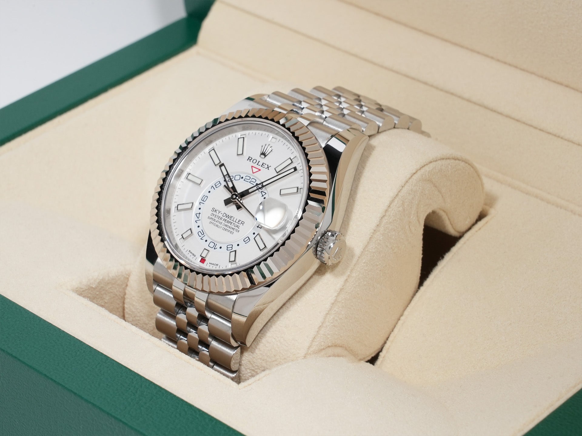 Rolex Sky-Dweller Ref.326934 SS/WG White Dial Jubilee Bracelet Used 6iumhq27