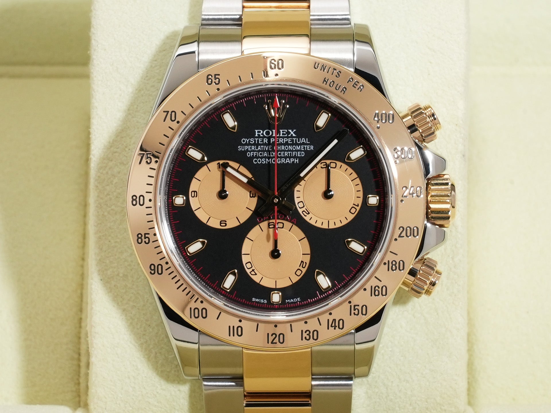 ロレックス デイトナ Ref.116523 SS/YG ブラック×シャンパン文字盤 美品 9e7eipho