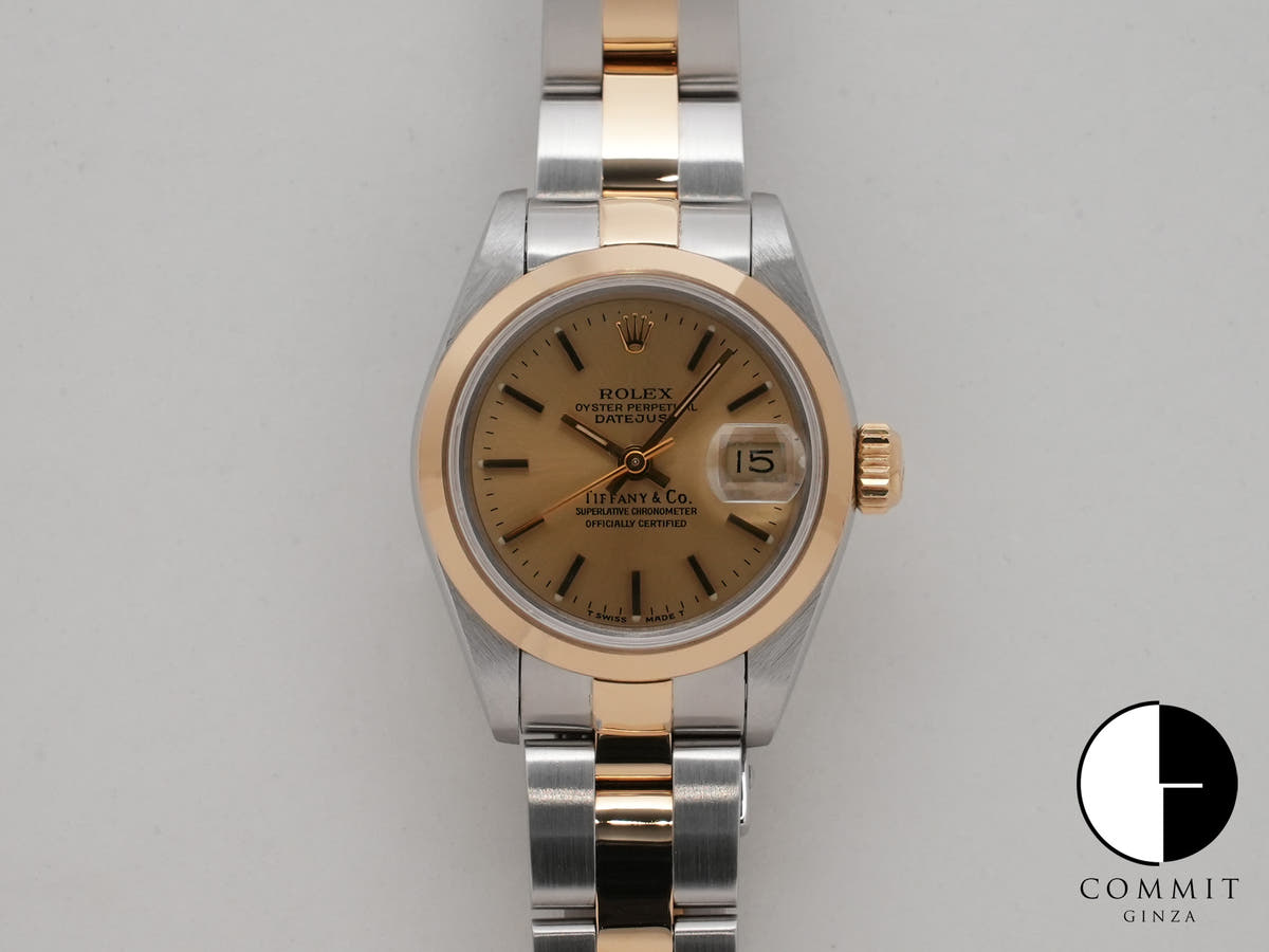 ロレックス デイトジャスト TIFFANY＆CO. Ref.69163 ステンレススチール/イエローゴールド シャンパン文字盤