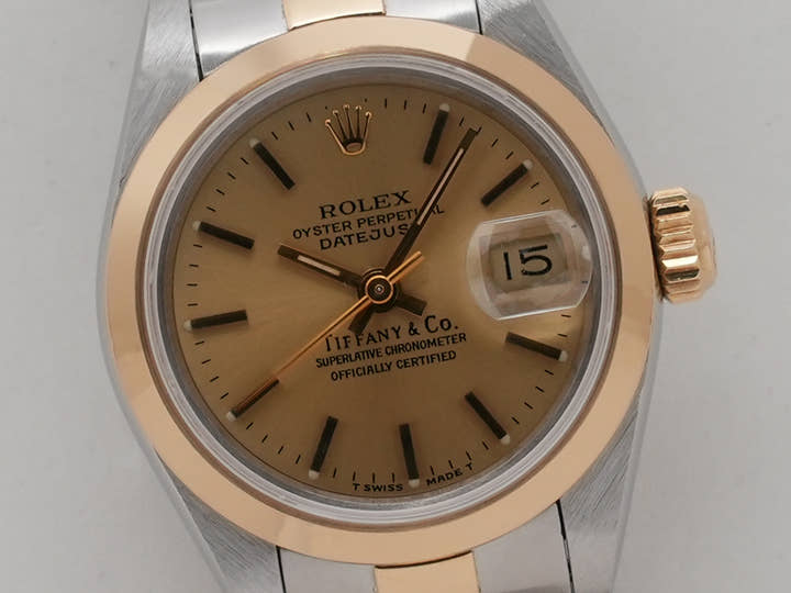 ロレックス デイトジャスト TIFFANY＆CO. Ref.69163 ステンレススチール/イエローゴールド シャンパン文字盤