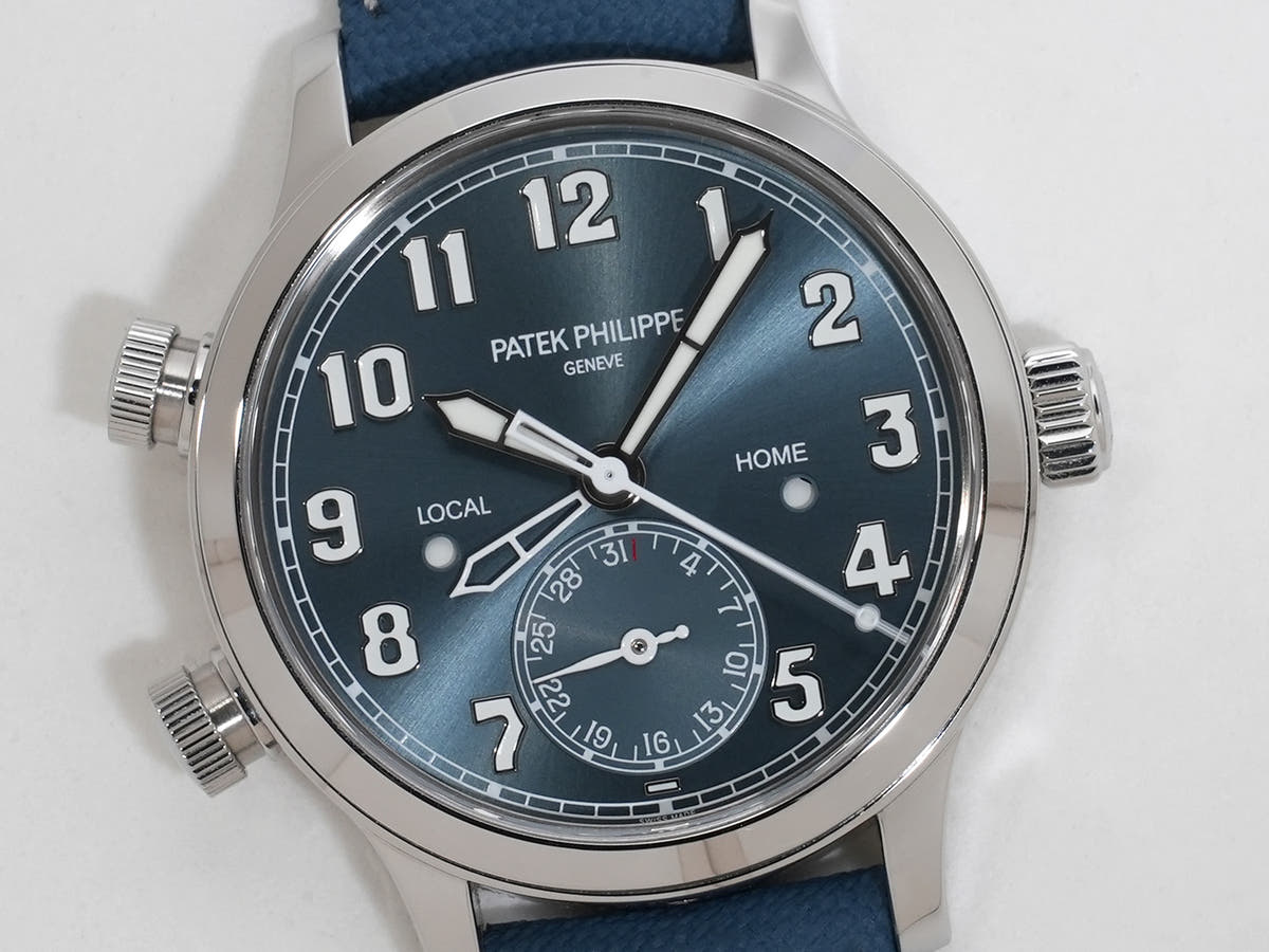 パテックフィリップ カラトラバ パイロット トラベルタイム Ref.7234A-001 SS ブルー文字盤 極美品 punj4z3h