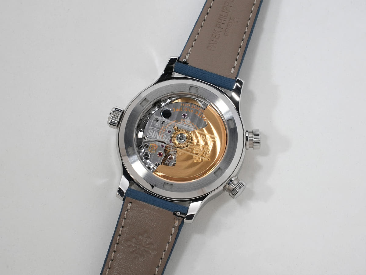 パテックフィリップ カラトラバ パイロット トラベルタイム Ref.7234A-001 SS ブルー文字盤 極美品 punj4z3h