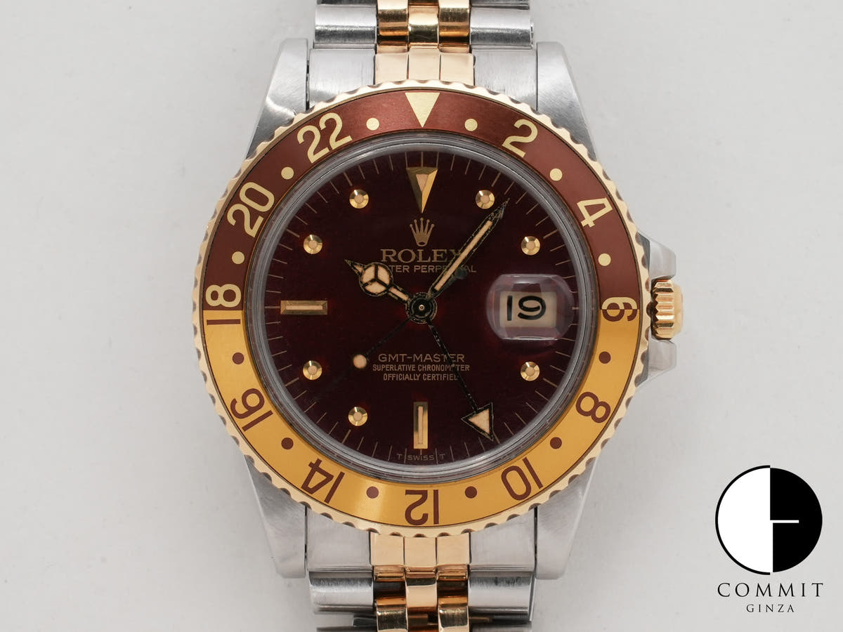 ロレックス GMTマスター Ref.16753 SS/YG ブラウン文字盤 ジュビリーブレスレット 中古 uvwvrszb