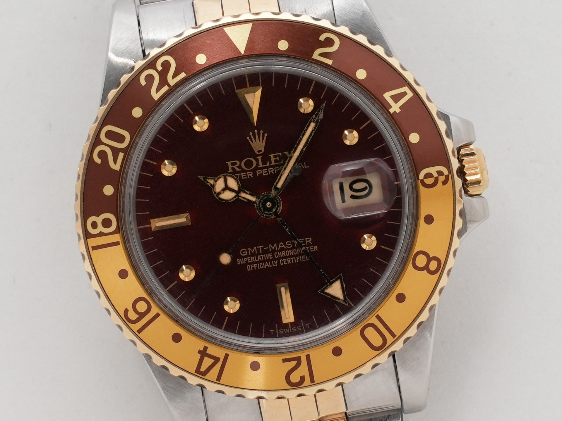 ロレックス GMTマスター Ref.16753 SS/YG ブラウン文字盤 ジュビリーブレスレット 中古 uvwvrszb