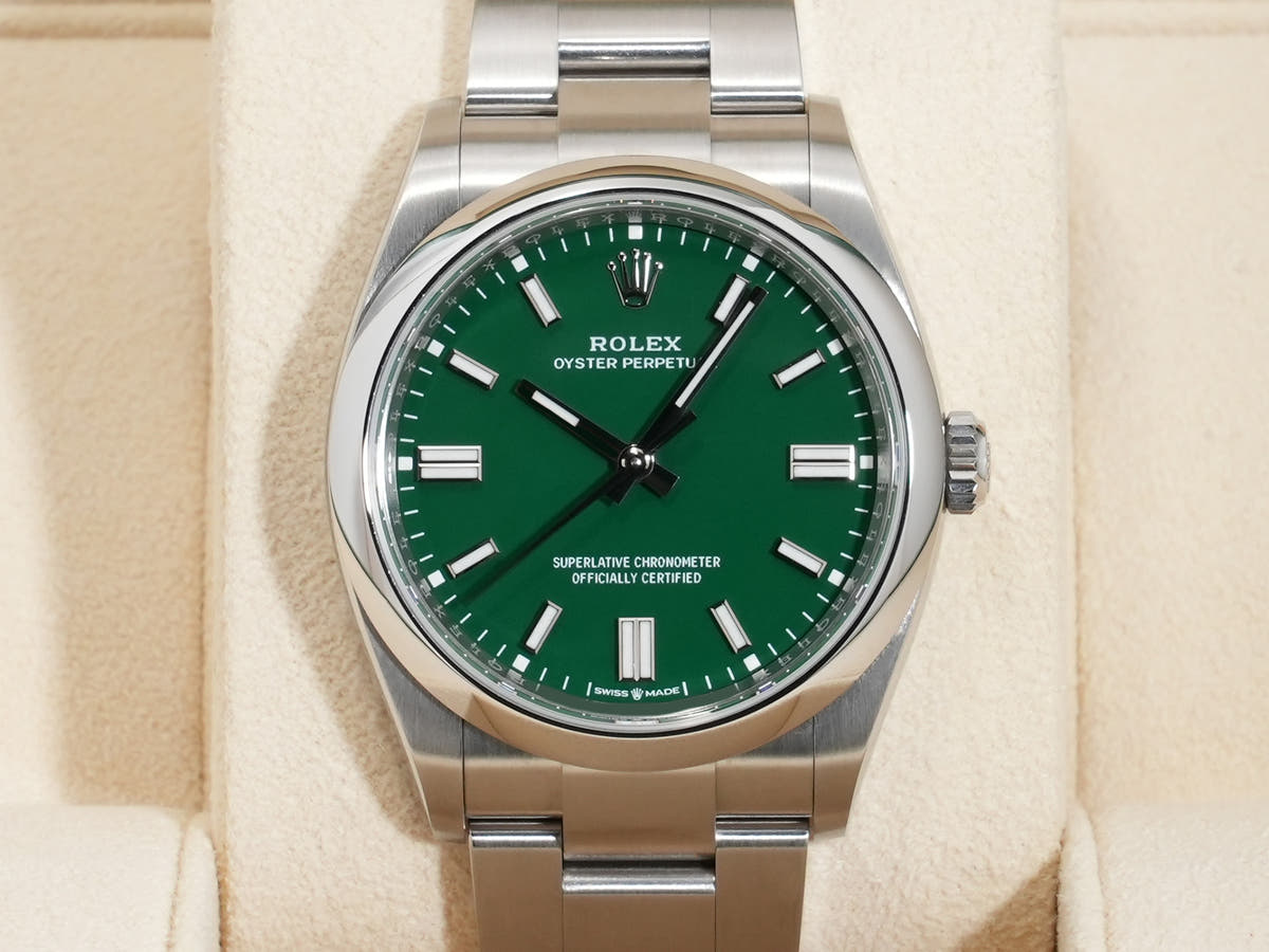 ロレックス オイスターパーペチュアル36 Ref.126000 SS グリーン文字盤 未使用 6xfdgxiv