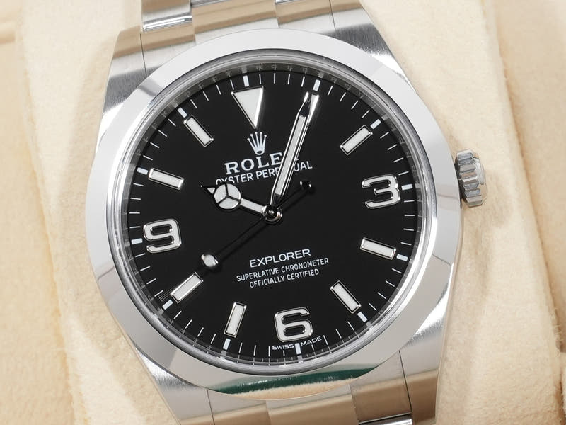ロレックス エクスプローラーI Ref.214270 SS ブラック文字盤 美中古 uovffw5g
