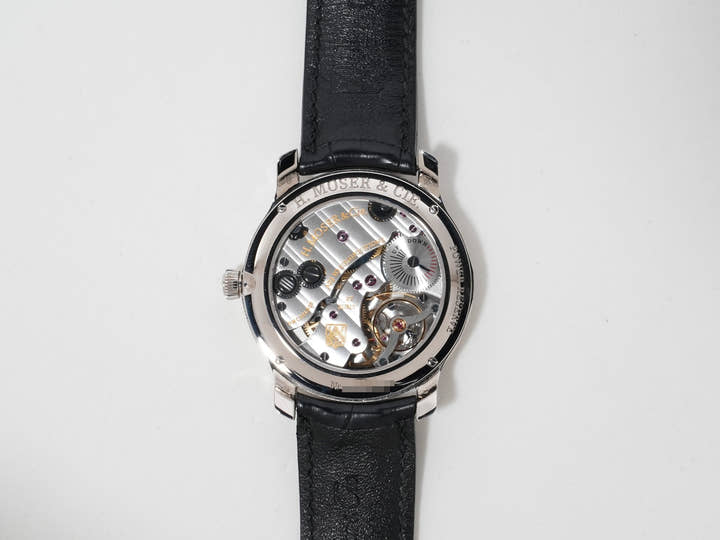 H.モーザー マユ Ref.321.503-002 18KWG ホワイト文字盤 美中古 fhb327jr