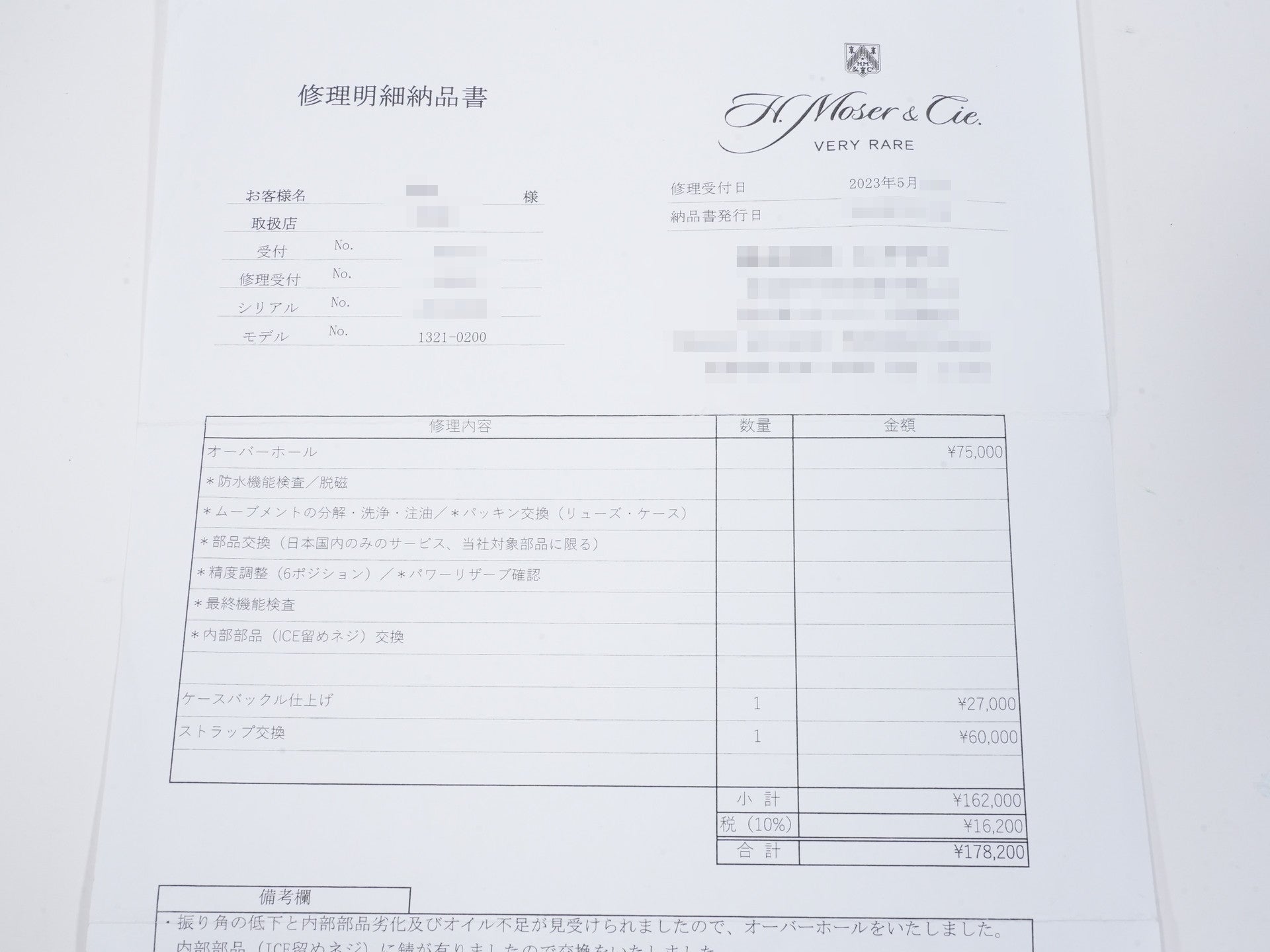 H.モーザー マユ Ref.321.503-002 18KWG ホワイト文字盤 美中古 fhb327jr