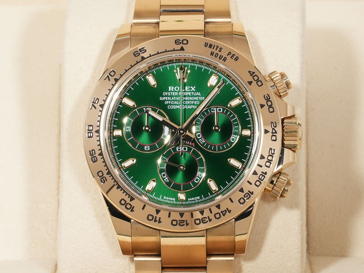 ロレックス デイトナ Ref.116508 18KYG グリーン文字盤 中古 uwgh7nfe