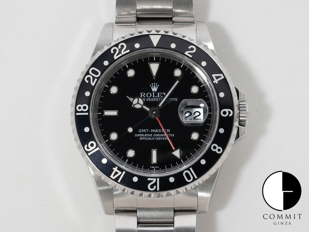 Rolex GMT Master Ref.16700 SS Black Dial Oyster Bracelet Used yt485gs8
