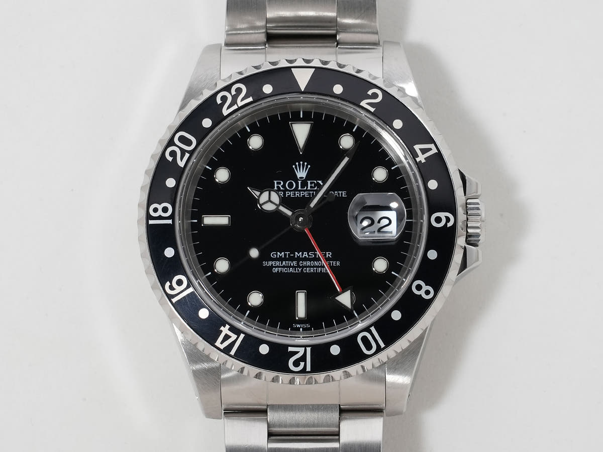 Rolex GMT Master Ref.16700 SS Black Dial Oyster Bracelet Used yt485gs8