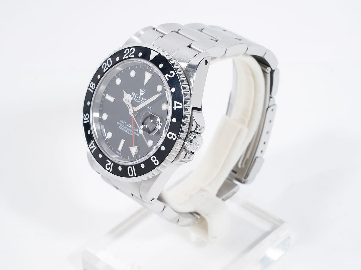 Rolex GMT Master Ref.16700 SS Black Dial Oyster Bracelet Used yt485gs8