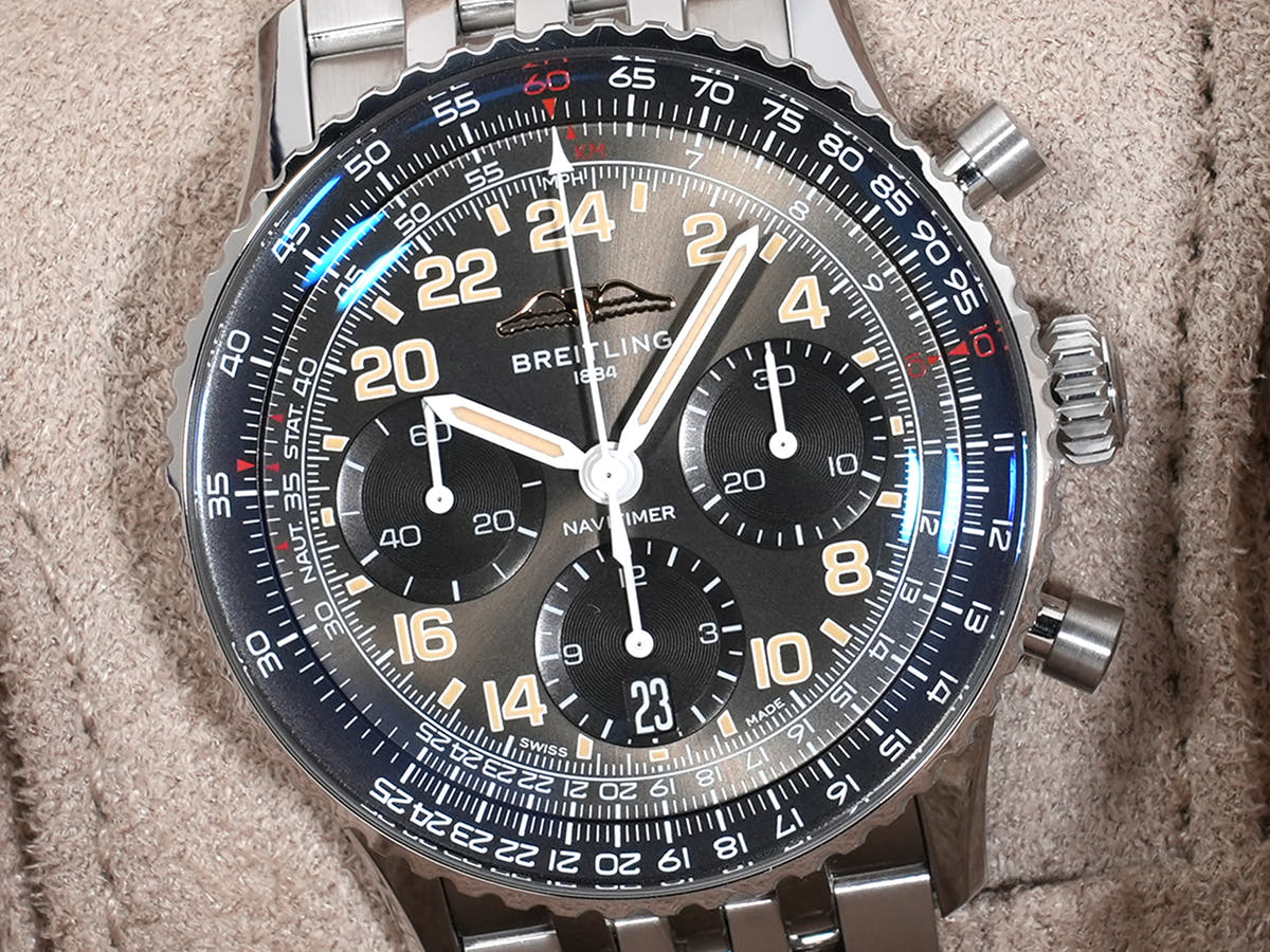 Breitling Navitimer B02 Chronograph 41 Cosmonaut Ref.PB02302A1B1A1 SS/PT Stratos Gray Dial Good Condition ud2wevje