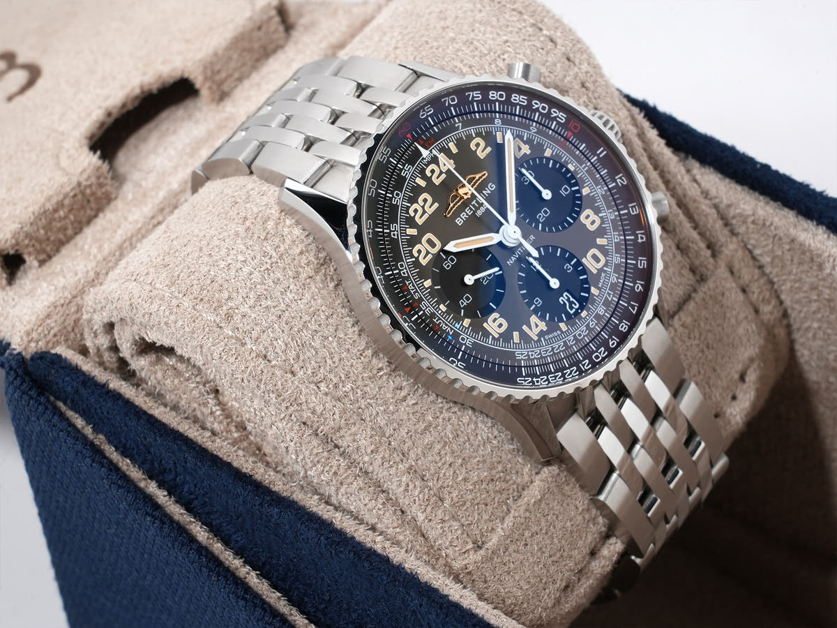 Breitling Navitimer B02 Chronograph 41 Cosmonaut Ref.PB02302A1B1A1 SS/PT Stratos Gray Dial Good Condition ud2wevje