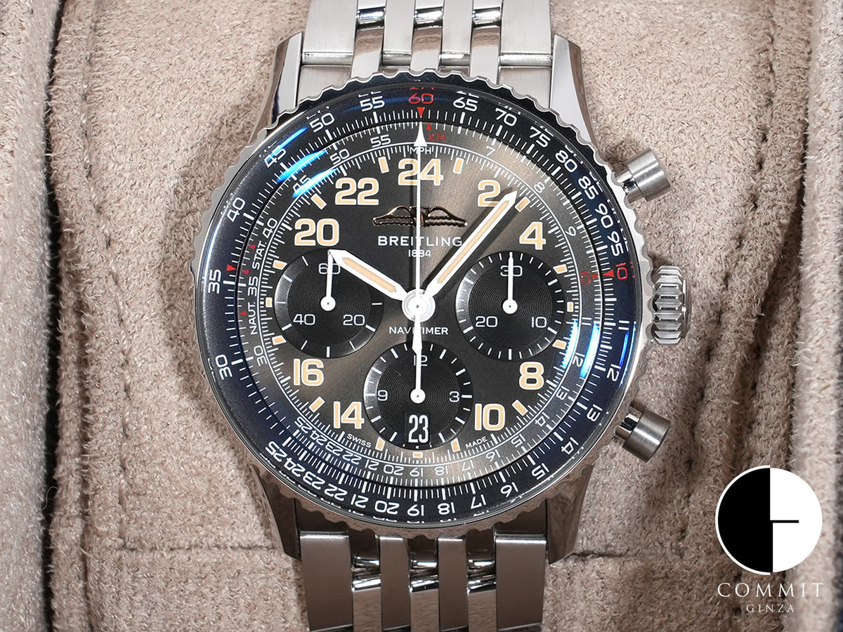 Breitling Navitimer B02 Chronograph 41 Cosmonaut Ref.PB02302A1B1A1 SS/PT Stratos Gray Dial Good Condition ud2wevje
