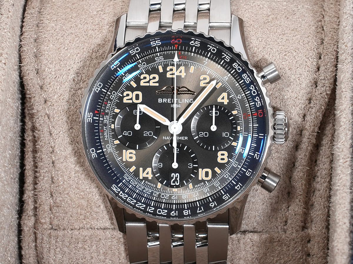 Breitling Navitimer B02 Chronograph 41 Cosmonaut Ref.PB02302A1B1A1 SS/PT Stratos Gray Dial Good Condition ud2wevje