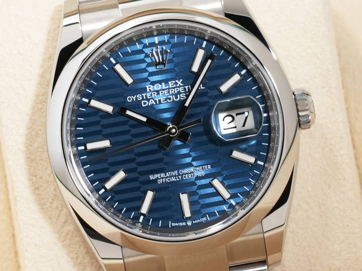 Rolex Datejust 36 Ref. 126200 Stainless Steel Blue Fluted Dial