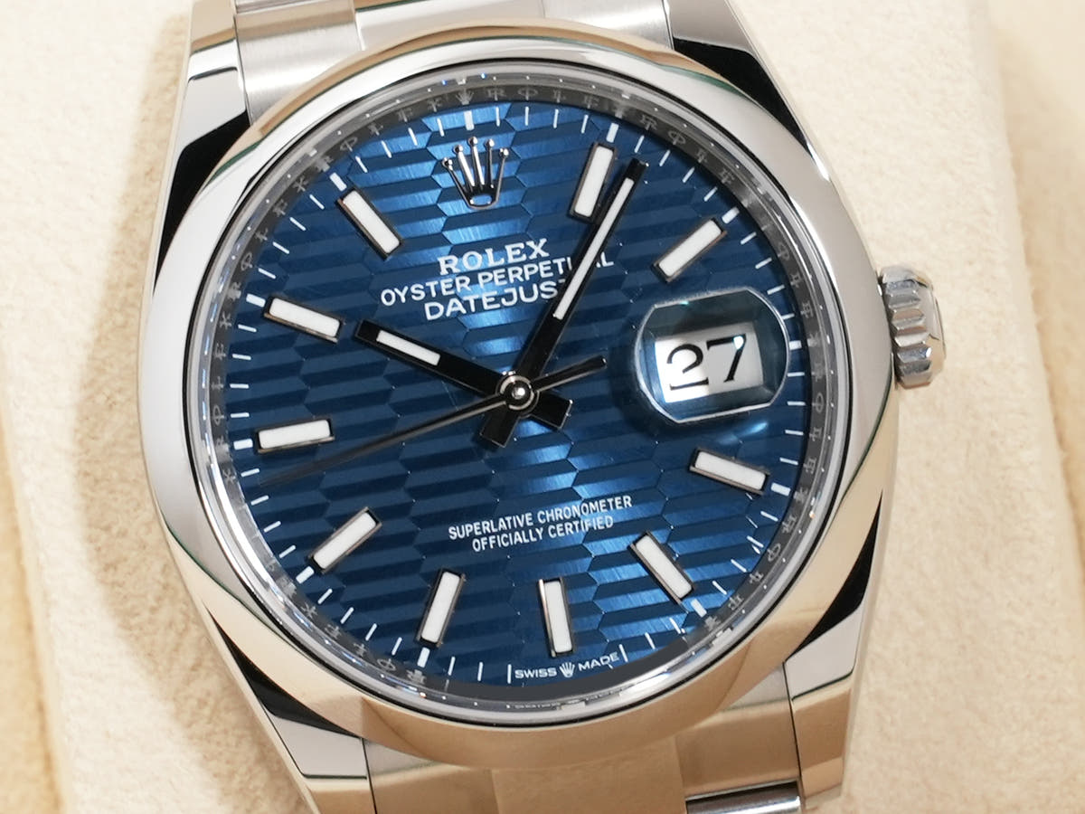 ロレックス デイトジャスト36 Ref.126200 SS ブルーフルーテッド文字盤 中古 gprtawye