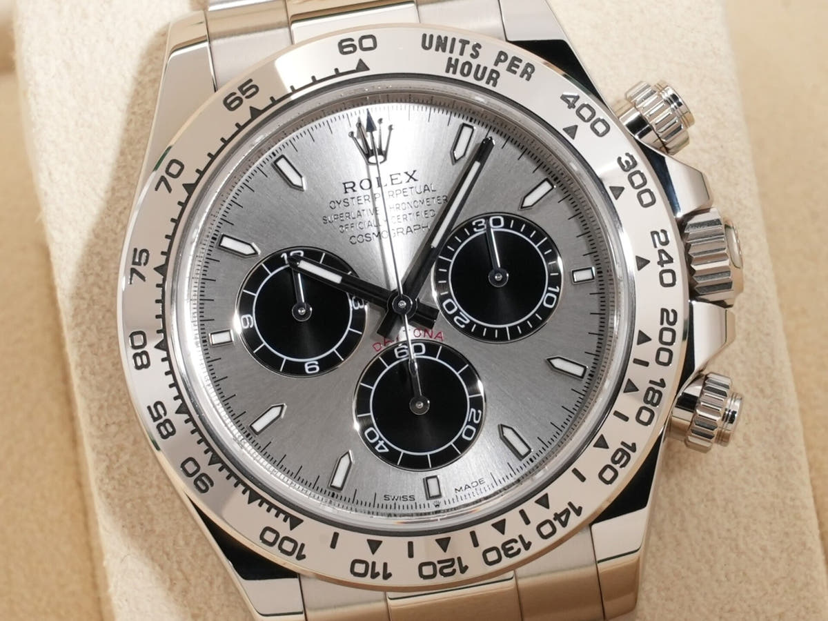 ロレックス デイトナ Ref.126509 18KWG スチールxブライトブラック文字盤 美品 mwi9b43t