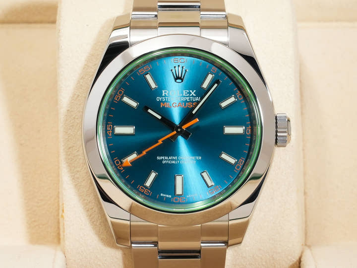 ロレックス ミルガウス Ref.116400GV ステンレススチール Zブルー文字盤