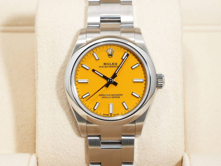 ロレックス オイスターパーペチュアル31 Ref.277200 ステンレススチール イエロー文字盤