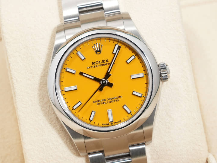 ロレックス オイスターパーペチュアル31 Ref.277200 ステンレススチール イエロー文字盤