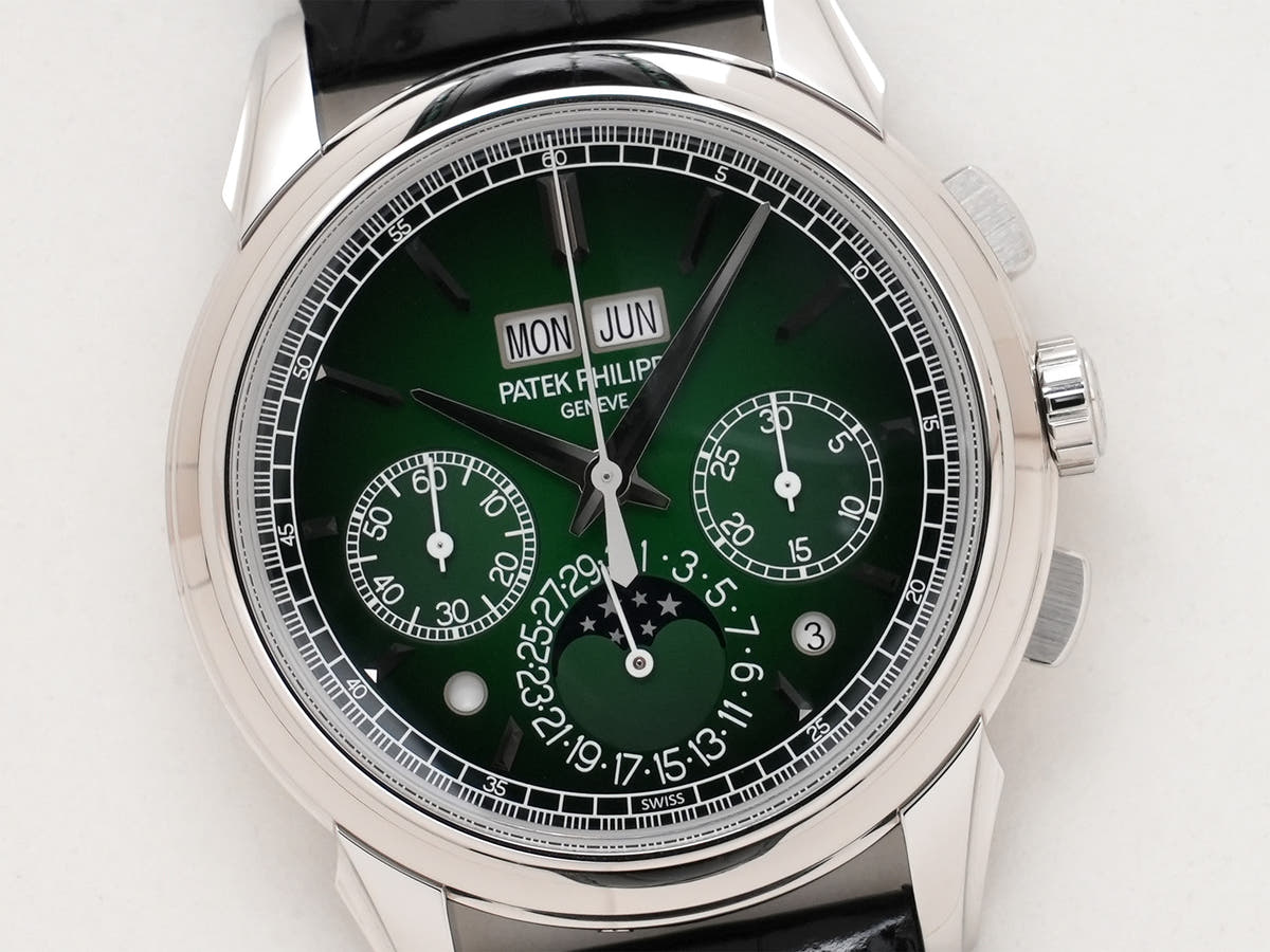 パテックフィリップ パーペチュアルカレンダー クロノグラフ Ref.5270P-014 PT ラックグリーン文字盤 美品 6f3kwpts