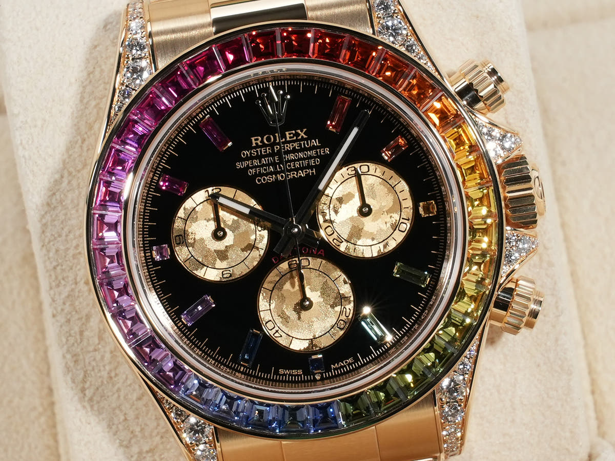 ロレックス デイトナ レインボー Ref.126598RBOW 18KYG ブラック文字盤 未使用 zss8b7f8