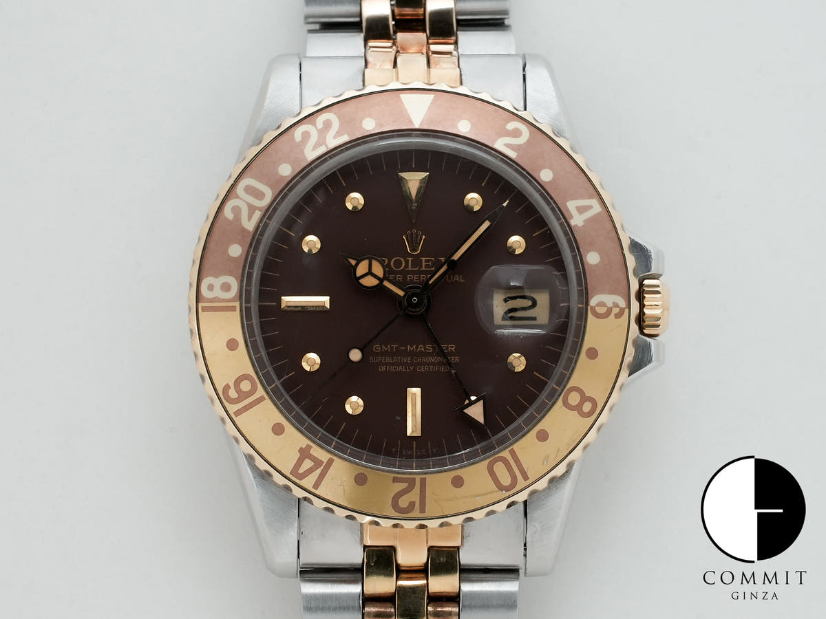 Rolex GMT Master Ref.1675/3 SS/YG Brown Dial Jubilee Bracelet Used k9366yx9