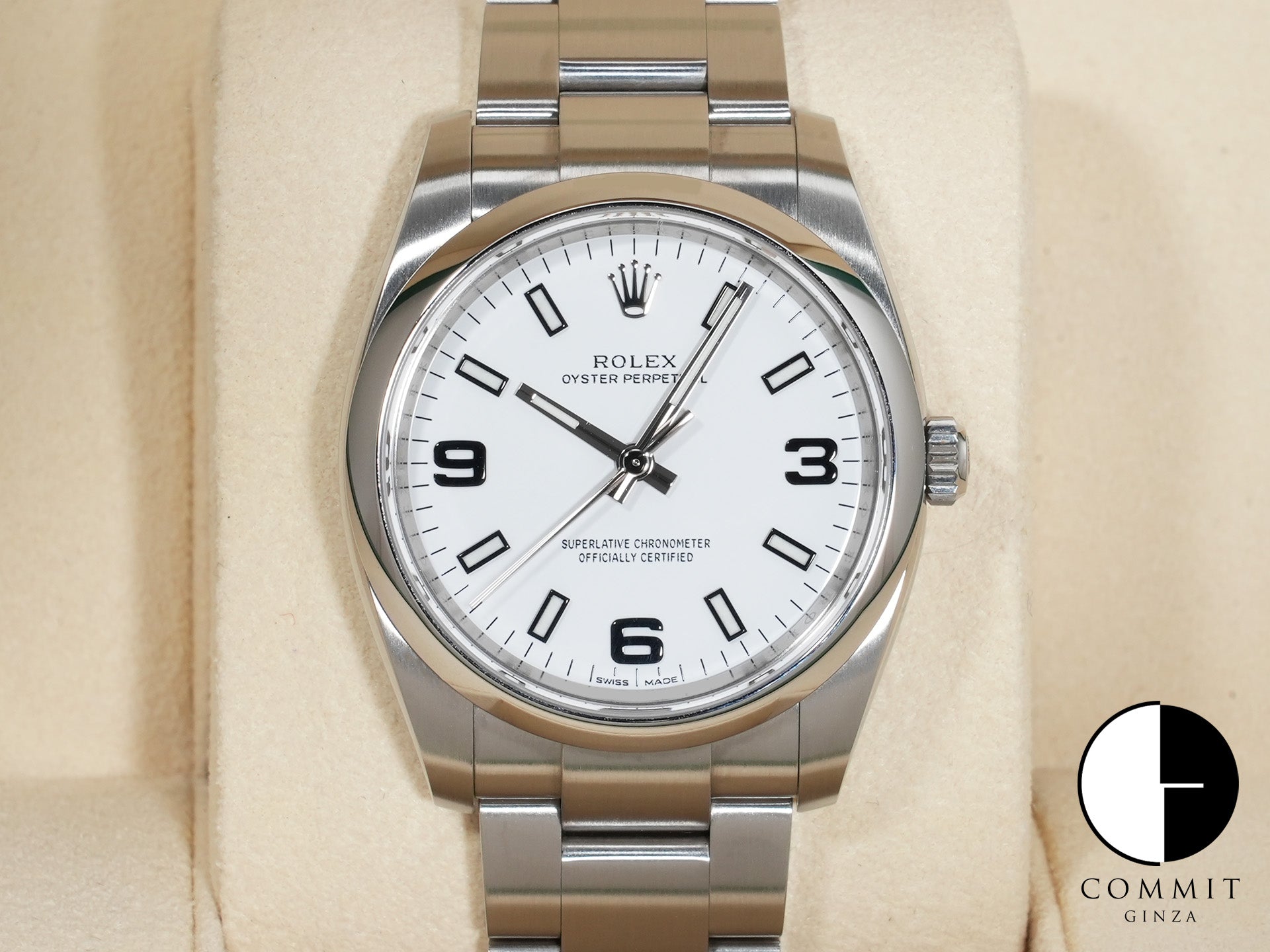 Rolex Oyster Perpetual 34 Ref.114200 SS White Dial Good Condition Pre-Owned d5sf37ux