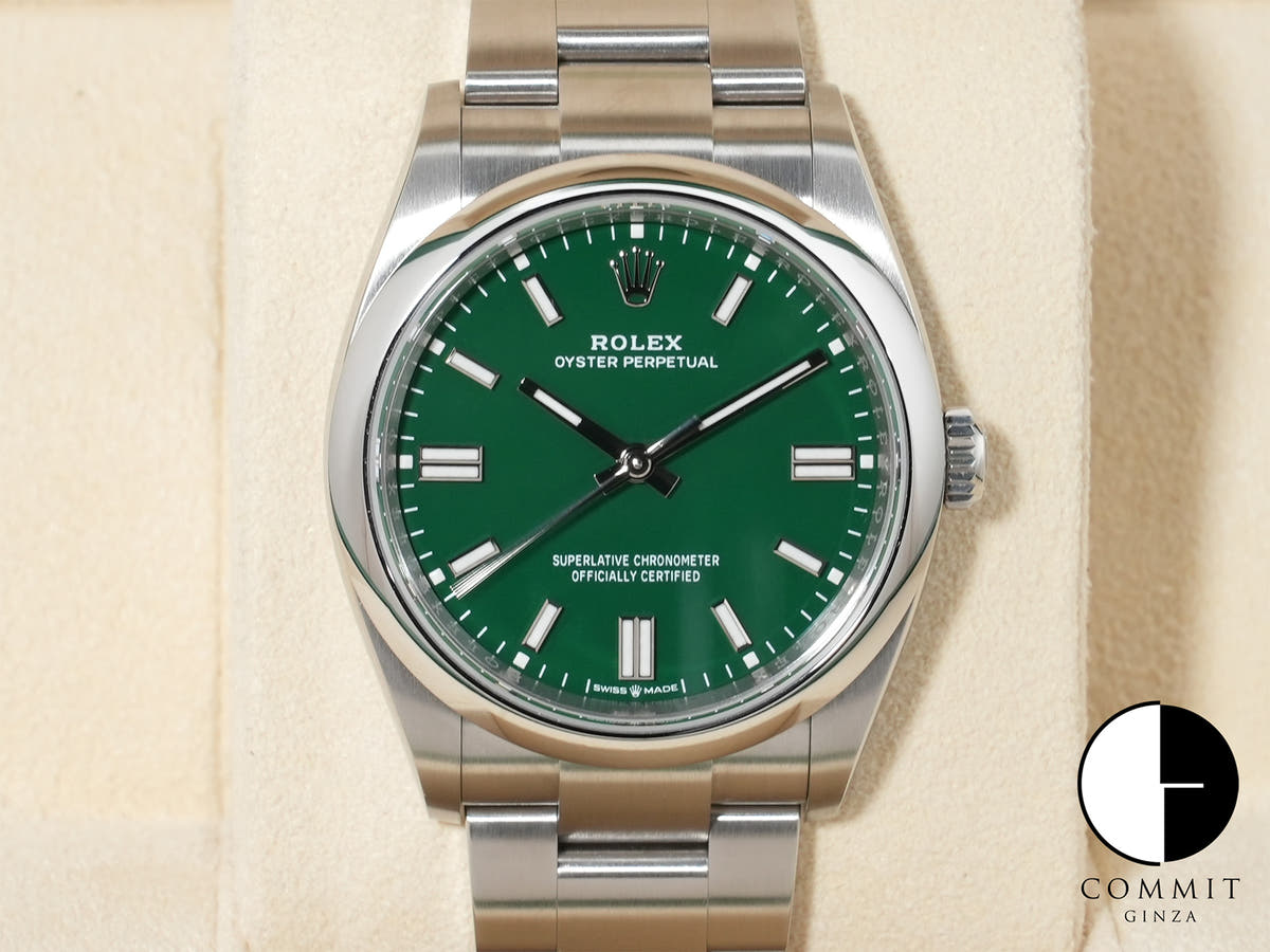 ロレックス オイスターパーペチュアル36 Ref.126000 SS グリーン文字盤 美品 y6m8mvzz