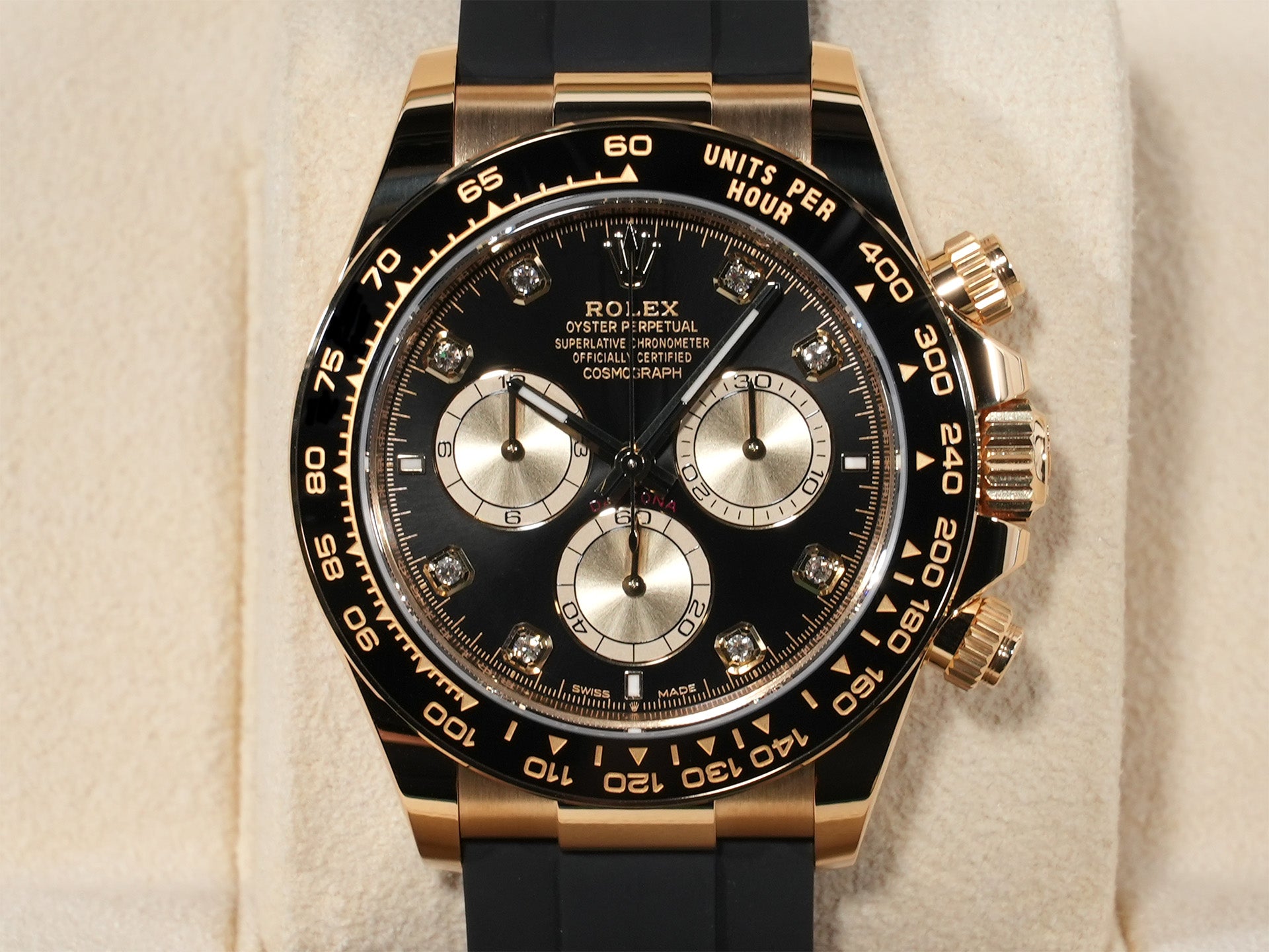 Rolex Daytona Ref.126518LN 18KYG Bright Black x Golden x 8P Diamond Dial Unused r67i3zdm