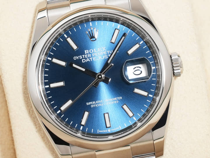 Rolex Datejust 36 Ref. 126200 Stainless Steel Bright Blue Dial