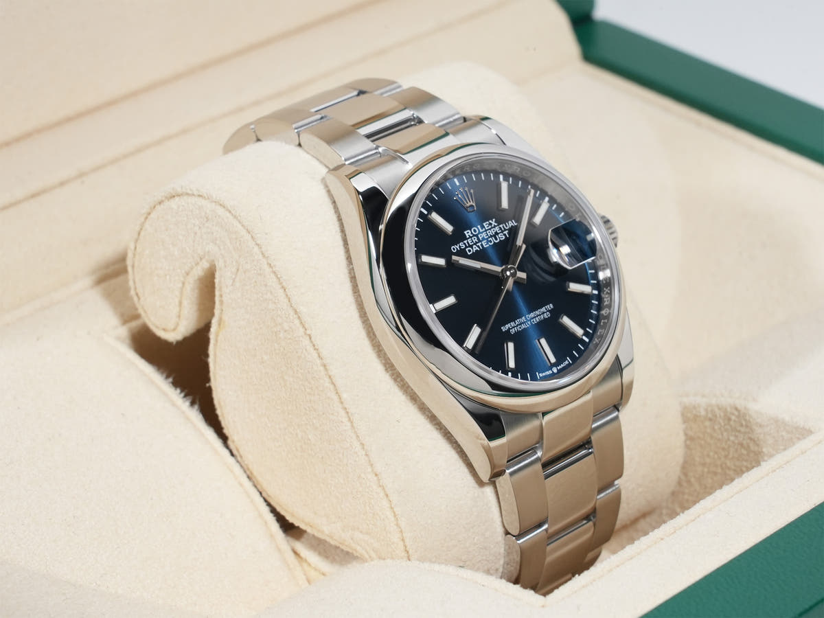 ロレックス デイトジャスト36 Ref.126200 SS ブライトブルー文字盤 美品 jgszt9ue